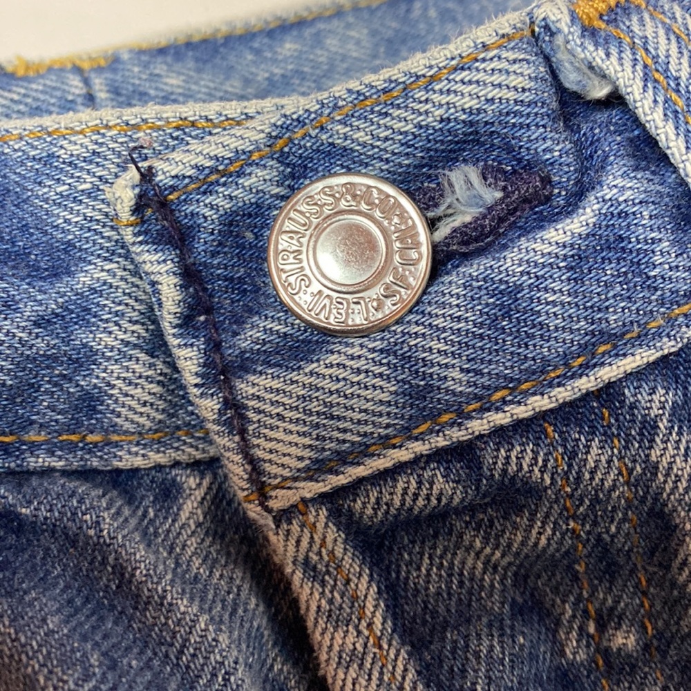 Hp Levi’s Vintage Custom Leather Patchwork Hi Wai… - image 6